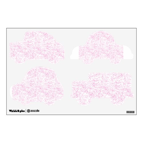 Pink Abstract Office File Folder Set Wall Decal