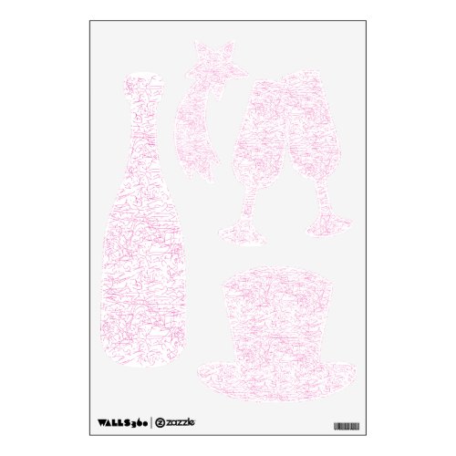 Pink Abstract Office File Folder Set Wall Decal