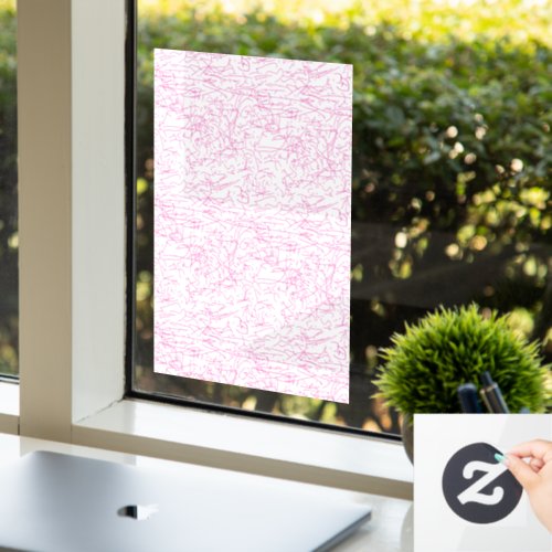 Pink Abstract Office File Folder Set Window Cling
