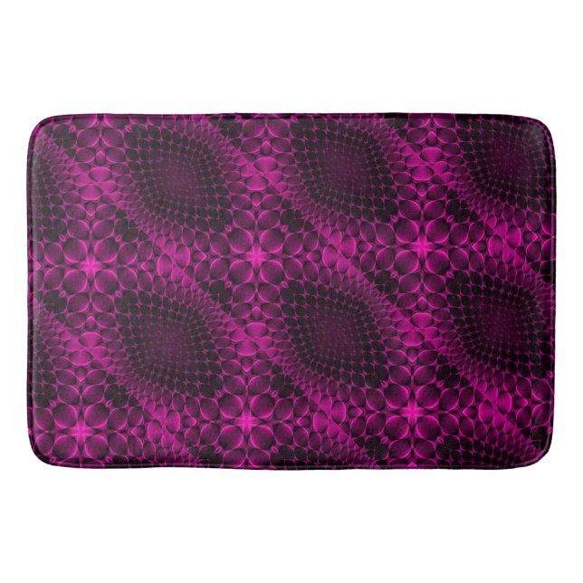 Pink Abstract Pattern Blanket Bath Mat (Front)