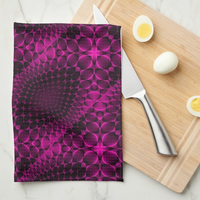 Pink Abstract Pattern Blanket Kitchen Towel (Quarter Fold)