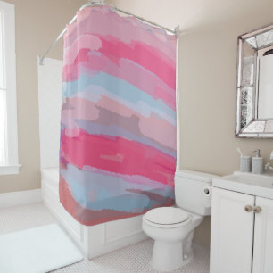 Pink Abstract Pattern Shower Curtain