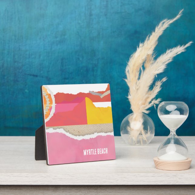 pink abstract scenery desk plaque/Personalize Plaque (Insitu)
