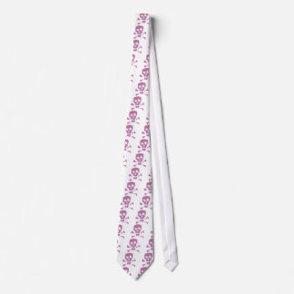 Pink Abstract Skulls Neck Tie