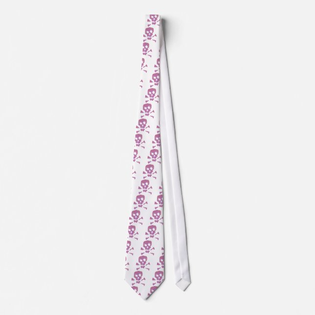 Pink Abstract Skulls Neck Tie (Front)