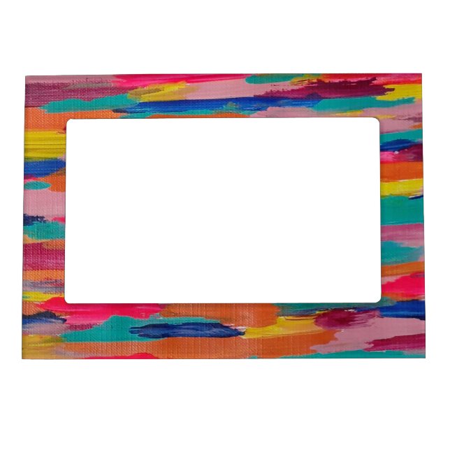 Pink Abstract Stripes  Magnetic Frame (Front)