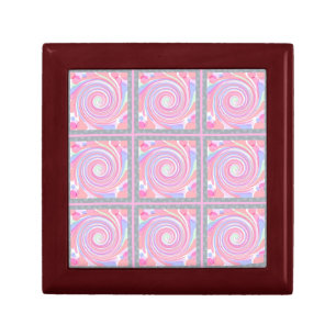 Pink abstract swirl pattern gift box