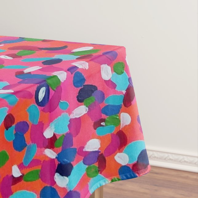 Pink Abstract Tablecloth (In Situ)