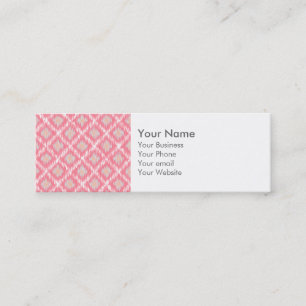 Pink Abstract Tribal Ikat Chevron Diamond Pattern Mini Business Card