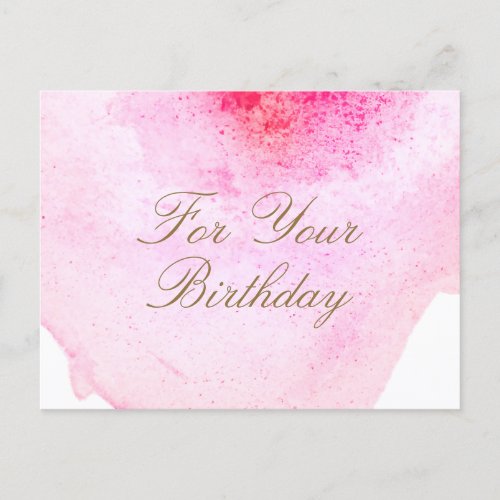 Pink Abstract Watercolor Birthday Reward Card