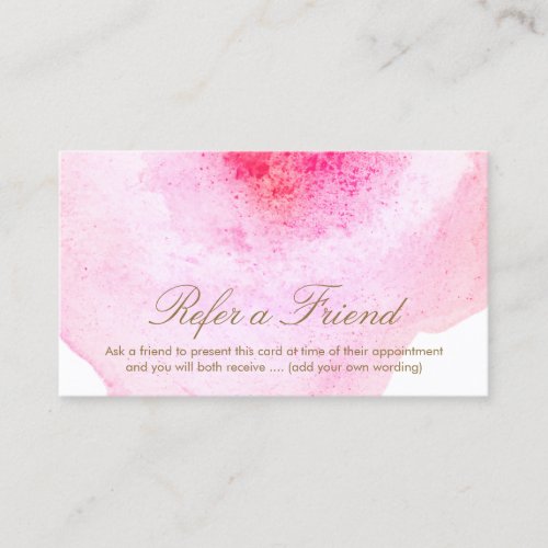 Pink Abstract Watercolor Customer Referral