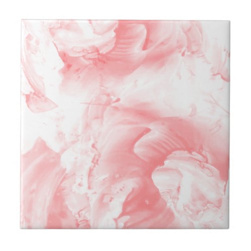Pink Abstract Watercolor Marble Background Ceramic Tile