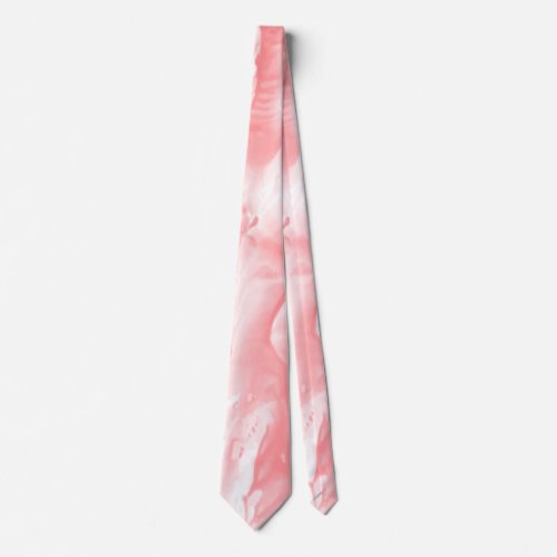 Pink Abstract Watercolor Marble Background Neck Tie