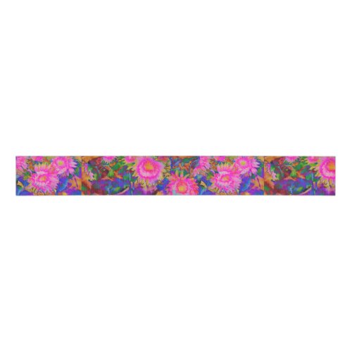 Pink abstract watercolor painting grosgrain ribbon