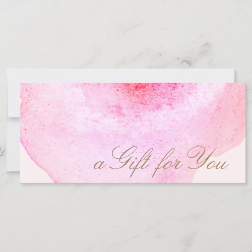 Pink Abstract Watercolor Pink Gift Certificate