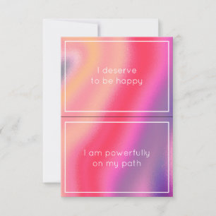 Pink Abstract Waves Horizontal 2 Affirmation Cards