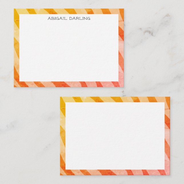 Pink Abstract Zebra Print Texture Note Card (Front/Back)