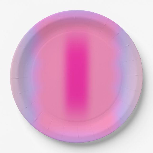 Pink Abstraction Gradient Paper Plates (Front)
