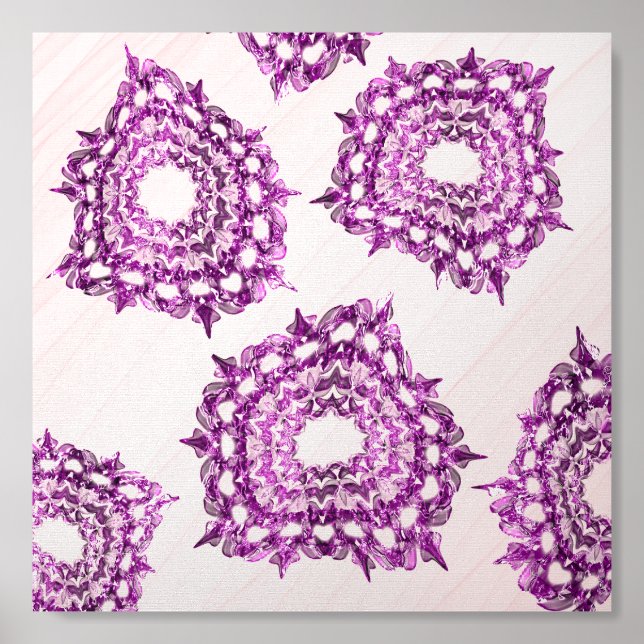 Pink abstraction with purple shapes foam core photo tile  (Front Set)