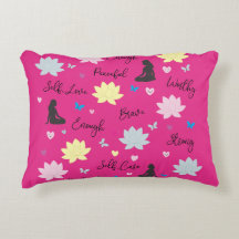 Pink Accent Cushion Lotus Self-Care & Wellness