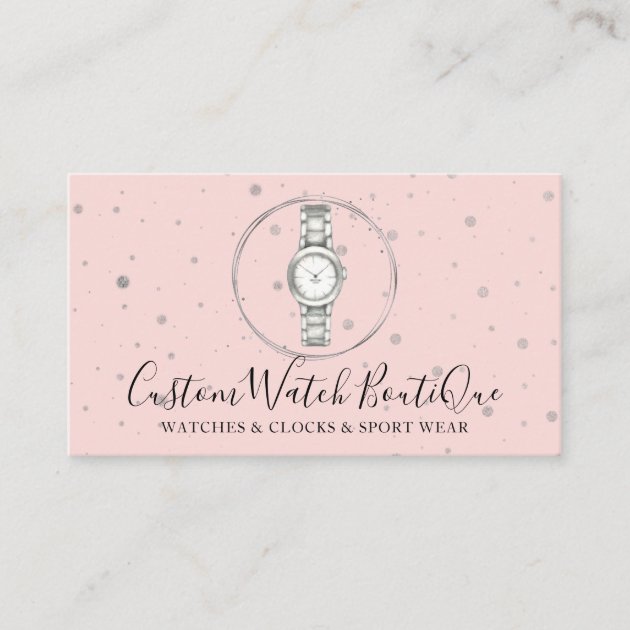 Pink Accessories Unique Watch Business Card