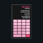 Pink Accountant Calculator Business Card<br><div class="desc">A pink version of the original Accountant Calculator Business Card. This is a unique and modern business card template designed to look like a modern app calculator. This business card design is ideal for accountants who like pink.</div>
