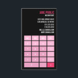 Pink Accountant Calculator Business Card<br><div class="desc">A pink version of the original Accountant Calculator Business Card. This is a unique and modern business card template designed to look like a modern app calculator. This business card design is ideal for accountants who like pink.</div>