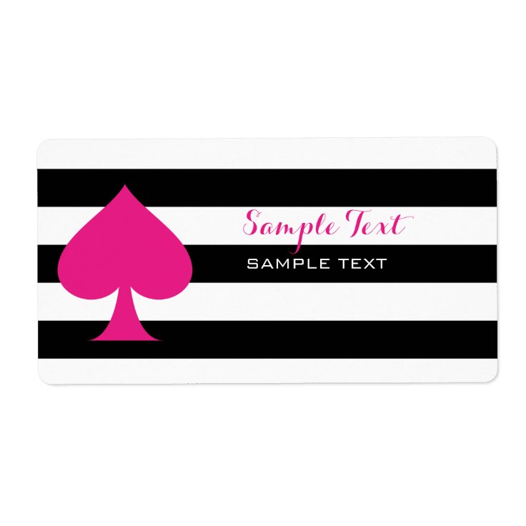 Pink Ace of Spades Label Zazzle