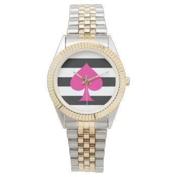 Pink Ace Of Spades Watch by byDania at Zazzle