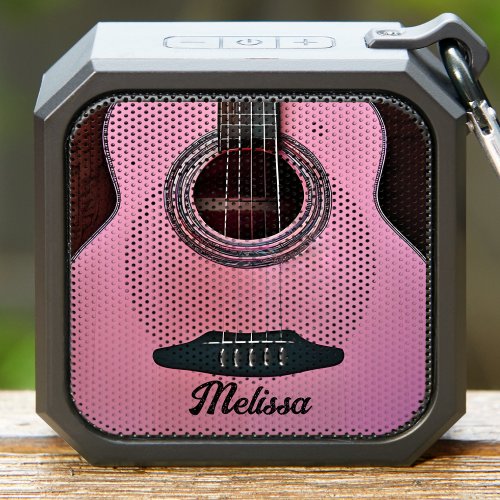 Pink Acoustic Guitar Guitarist Instrument Name Bluetooth Speaker