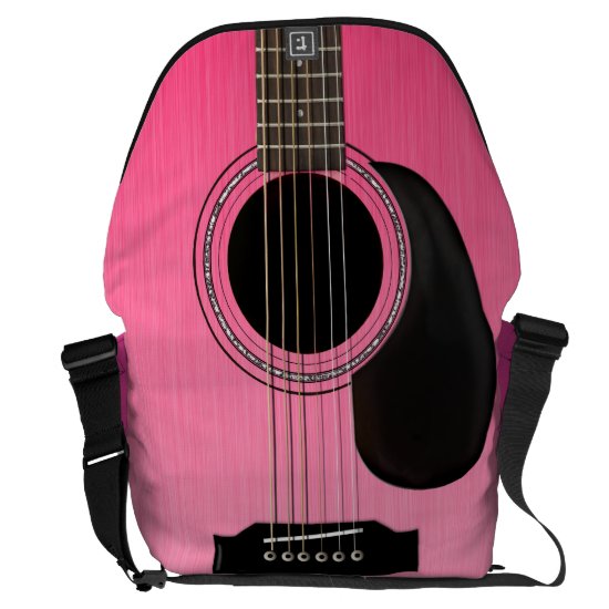Pink Acoustic Guitar Messenger Bag