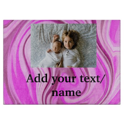 Pink acrylic pour marble add your text photo  thro cutting board