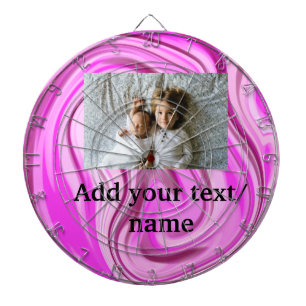 Pink acrylic pour marble add your text photo thro dart board
