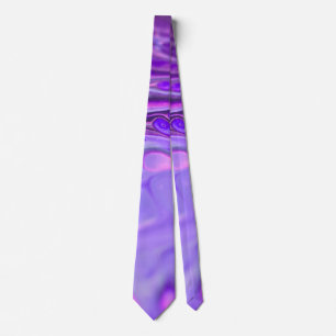 Pink Acrylic Purple, Fluid Art Painting Marble Neck Tie