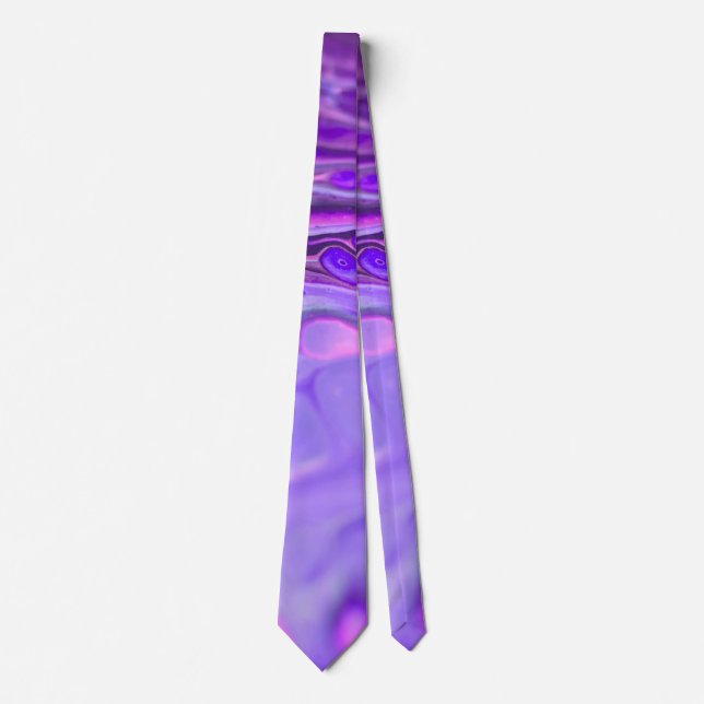 Pink Acrylic Purple, Fluid Art Painting Marble Neck Tie (Front)