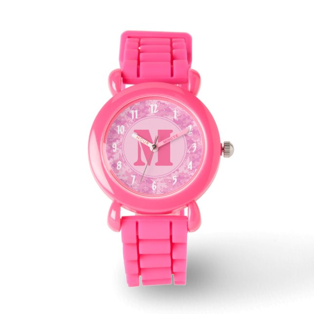 Pink ACU Camo Camouflage Girly Digital Watch (Front)