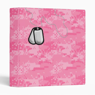 Pink ACU Camo with Dog Tags Binder