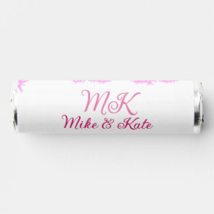 Pink add couple name date monogram glitter sparkle breath savers® mints