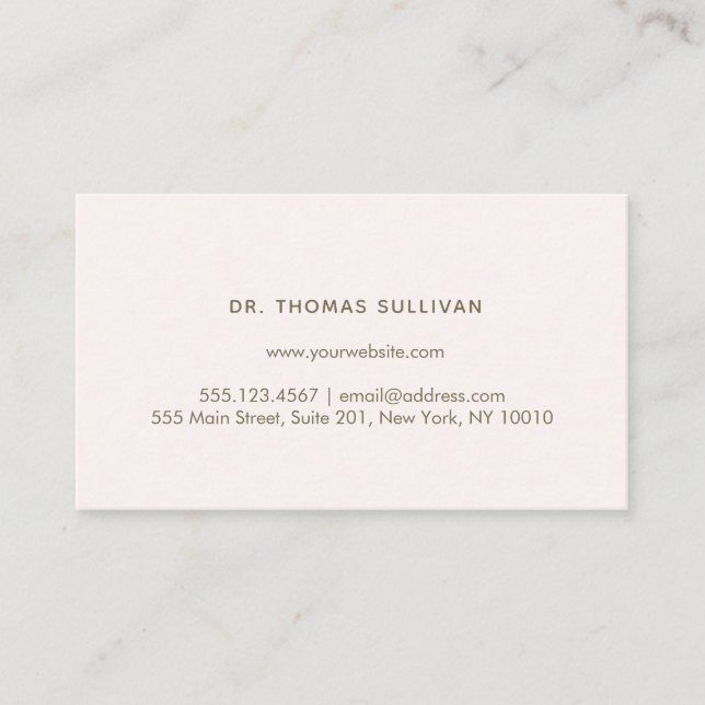 Pink Add Logo Minimalistic Professional Business Card (Front)