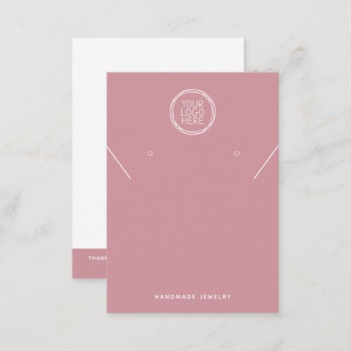 Pink Add Your Logo Necklace Earrings Display Card