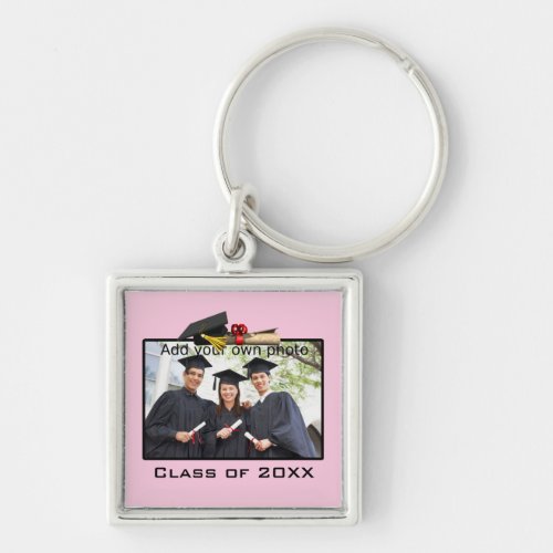 Pink Add your Photo  Year Graduation Keychain