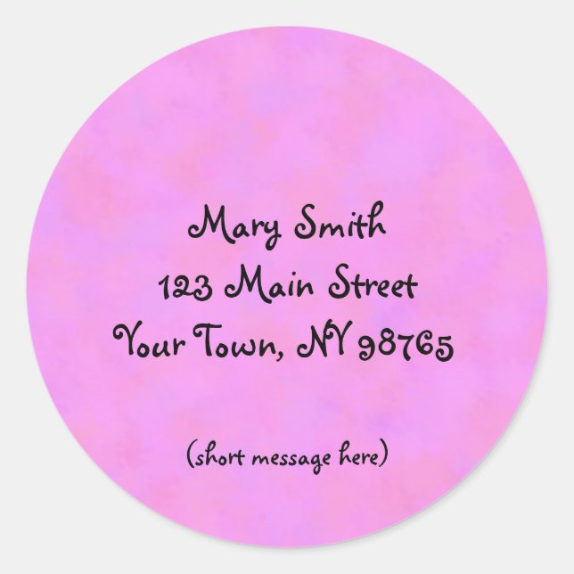 Pink Address Label (Front)