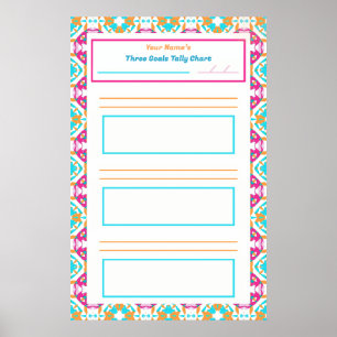 Pink ADHD Girl’s Goal Habit Tracker Chart Download