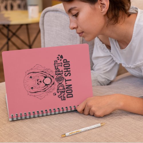 Pink Adopt Dont Shop Homeless Rescue Dog  Notebook