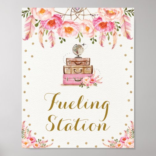 Pink Adventure Travel Miss to Mrs Fueling Station Poster