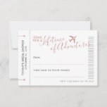 Pink Advice Card Bridal Shower Travel Date Night<br><div class="desc">Advice Cards for a Destination Wedding or Travel Theme Bridal Shower Printed on mini "boarding pass" plane ticket cards so guests can write in travel advice and vacation trip ideas or date night ideas - or both. The flexible design lets you decide how you'd like the bridal party advice game...</div>