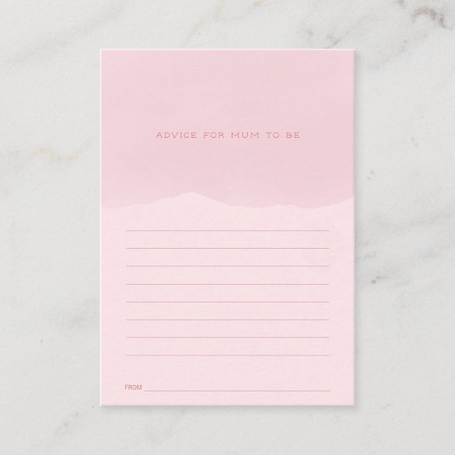 Pink Advice for Mum Baby Shower Enclosure Card (Front)