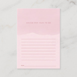 Pink Advice for Mum Baby Shower Enclosure Card