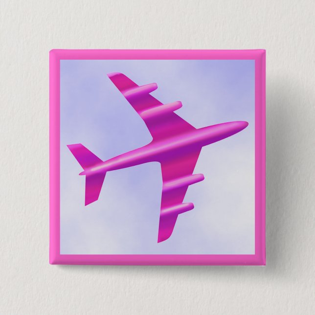 Pink Aeroplane Button (Front)