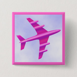 Pink Aeroplane Button